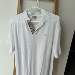 Burberry London White Polo Short Sleeve Shirt - Men's Size XXL Good C…